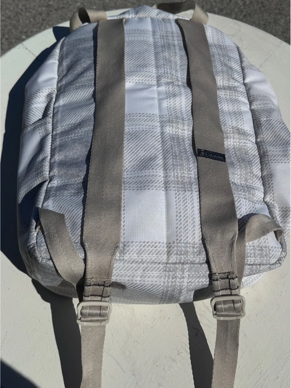 Columbia Trek 24L Backpack Sea Salt Plaid Laptop School Travel Daypack
